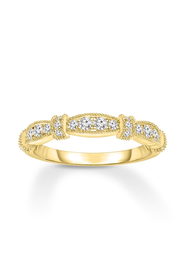1/5 Cttw Natural White Diamond Stackable Ring for Adult in 14Ky Gold