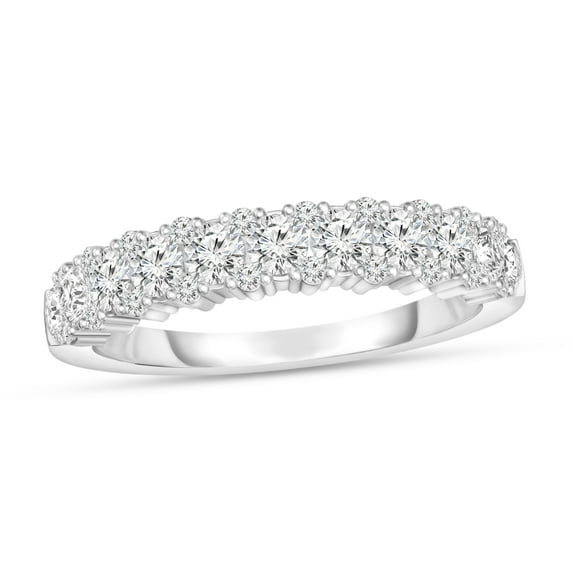Diamaison 3/4 Cttw Natural White Diamond Wedding/Anniversary Ring for Adult in 14Kw Gold
