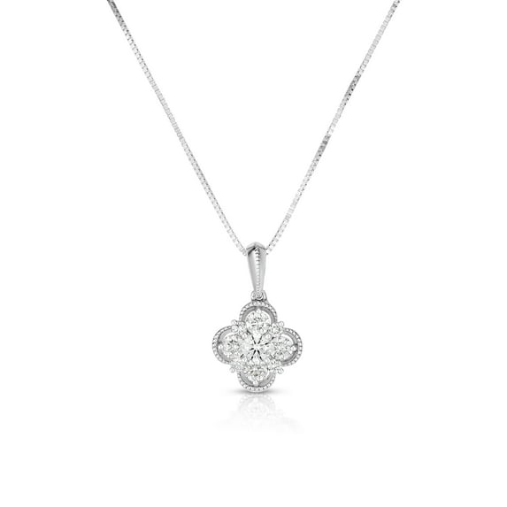 Diamaison 3/8 Cttw Natural White Diamond Fashion Pendant for Adult in 10Kw Gold