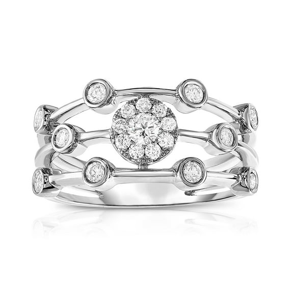 Diamaison 3/8 Cttw Natural White Diamond Wedding/Anniversary Ring for Adult in 10Kw Gold