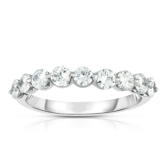 Diamaison 7/8 Cttw Natural White Diamond Wedding/Anniversary Ring for Adult in 14Kw Gold
