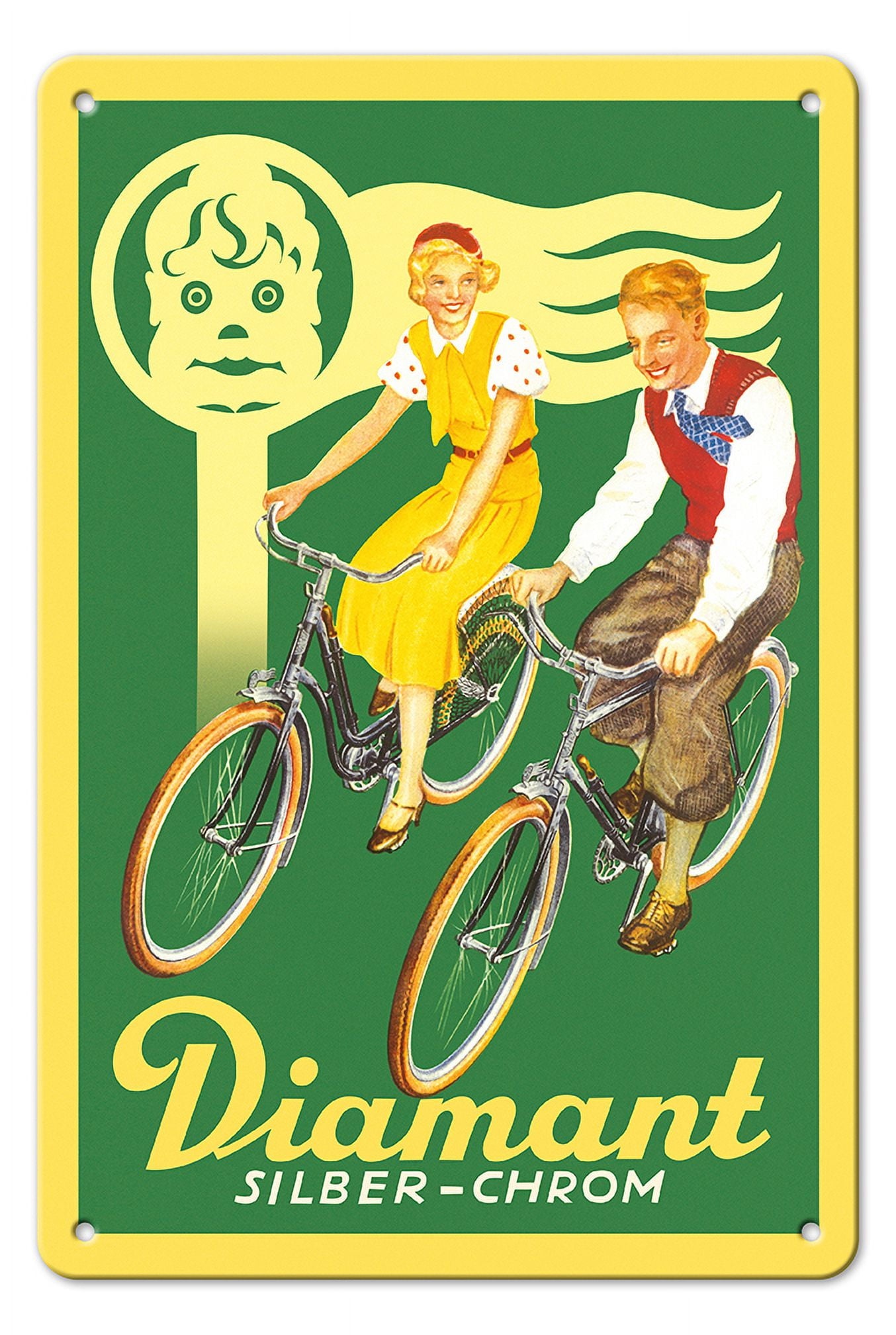 Ancienne Plaque De Vélo Cycles Diamant En Laiton - Vintage Old Bike Bicycle
