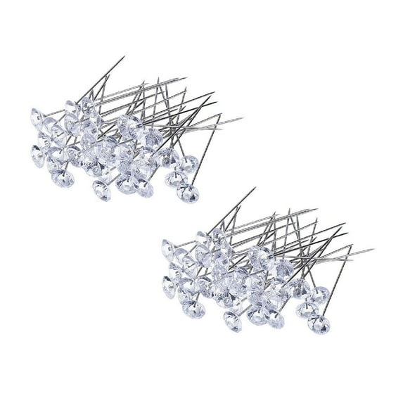 Diamante Corsage Pins 200pcs Faux Pearl Head Pins Decorative Crafting Accessory Fashion Embellishment Tool Sewing & Fabric Design Supply, By Preplabs