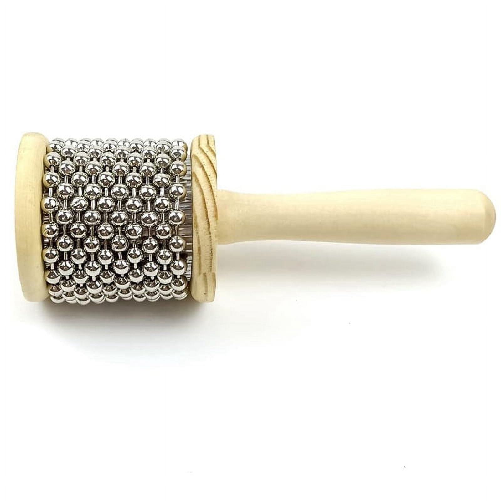 Diameter 13.5cm Wooden Hand Kabasa, Hand-Cranked Percussion Instrument with Metal Beads for Adult Band Music Education,1 * Kabasa