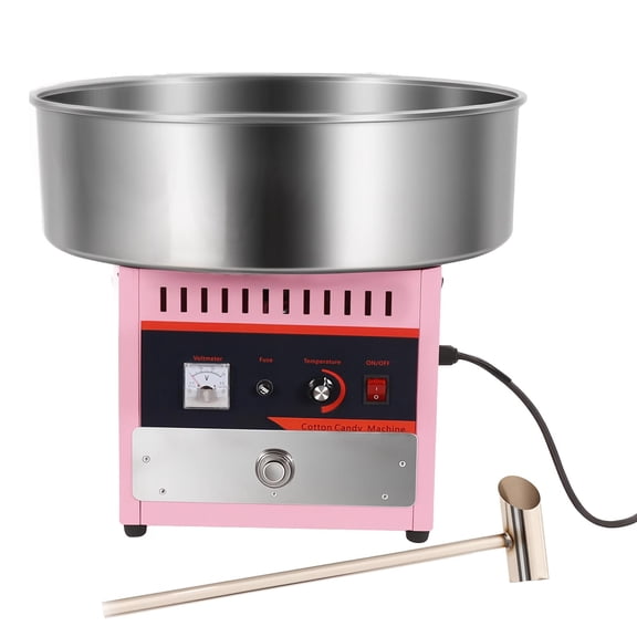 Diameter 15.2 inches Cotton Candy Machine , Candy Floss Maker Electric Cotton Candy Maker, Stainless Steel Bowl, Sugar Scoop and Large Storage Drawer Home Party Carnival, Pink