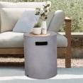 thumbnail image 1 of Afterglow 16" Propane Tank Cover Table, Round Tank Container Fits Standard 20 lb Cylinder Bottle Storage Box Hideaway Table, Gas Tank Holder for Outdoor Gas Fire Pits, Gray, 1 of 8