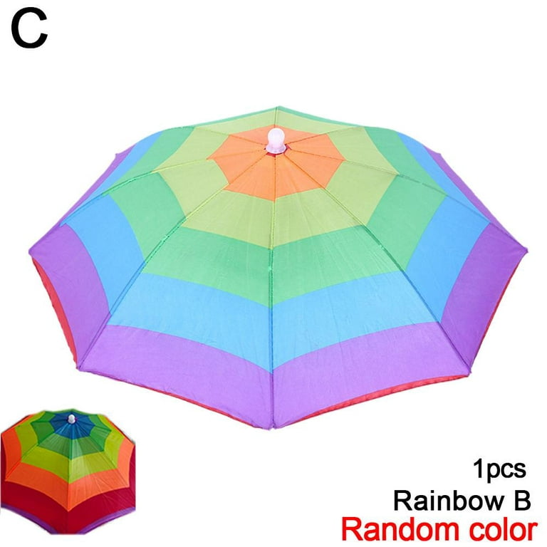 Diameter 50cm Color Lightweight Clear Umbrella Hat Umbrella Band Outdoor  Cap Fishing Elastic C4U8