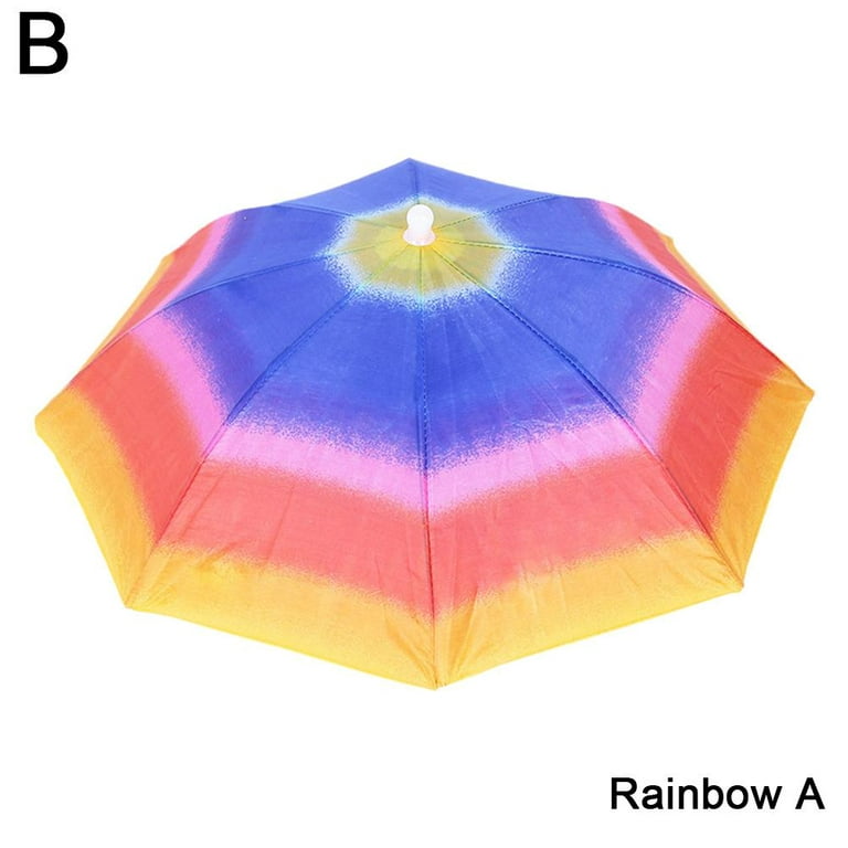 Diameter 50cm Color Lightweight Clear Umbrella Hat Umbrella Band Outdoor  Cap Fishing Elastic Y6T5