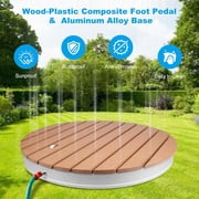 Diameter 70CM Round Garden Shower with Adjustable Foot Wheel Outdoor Floor Shower for Pool, Camping, Sauna