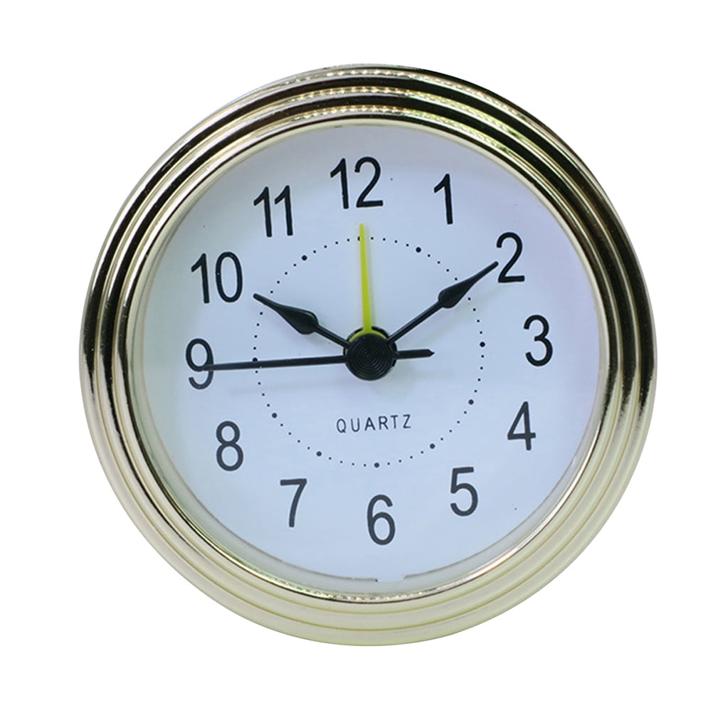 Diameter 78 MM Mini Clock Quartz Movement Round Miniature Clock Crafts for Hotel Gold without Battery Walmart