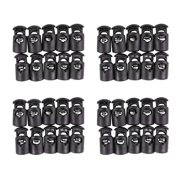 Diameter 8 mm Hole, Cord Cord Stopper Laces Snap Hook, Black, 40 Pcs
