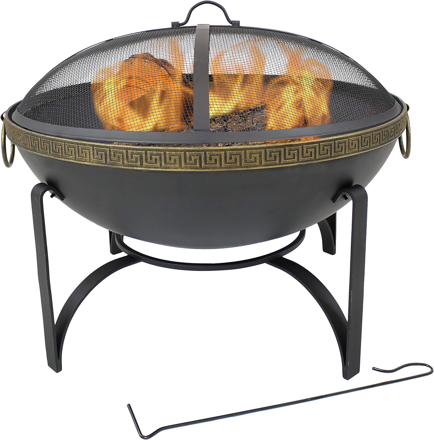 Diameter Contemporary Steel Outdoor Wood Burning Fire Bowl With Handles