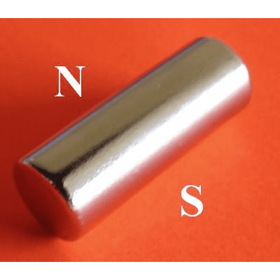Diametrically Magnetized Neodymium Magnet 1/4 in x 1/2 in Cylinder