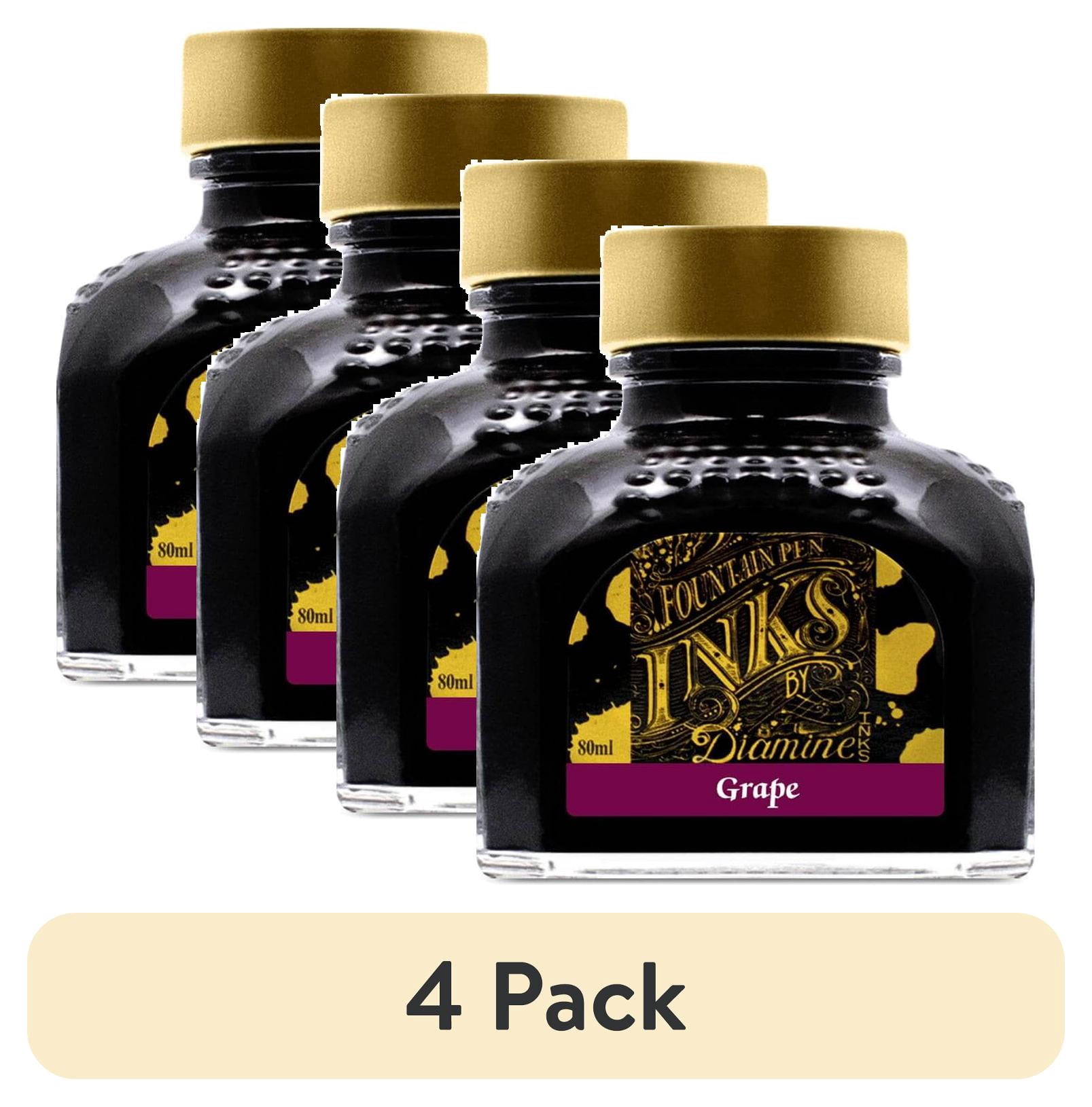 (4 pack) Diamine 7096 Ink Bottle for Fountain Pen, Grape, 80 ml ...