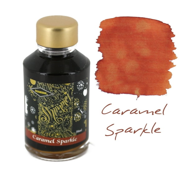 Diamine Fountain Pen Bottled Ink, 50ml - Shimmering Caramel Sparkle