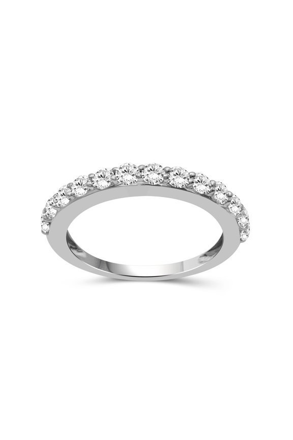 Lab-Grown Diamond 13-Stone Ring for Women | 14K White Gold | Round Cut | Prong Setting | F Color, VS+ Clarity | 0.50 Total Carat Weight