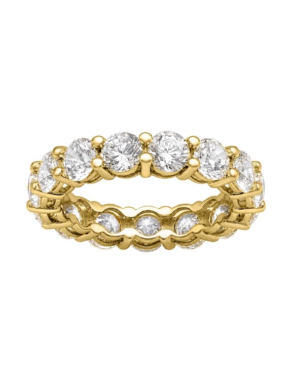 Lab-Grown Diamond Eternity Ring for Women | 14K Yellow Gold | Round Cut | Prong Setting | F Color, VS+ Clarity | 3.00 Total Carat Weight