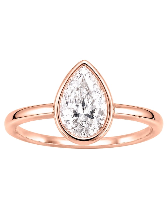 6.00 CT Pear Cut F/VS+ Lab Grown Diamond 14K Gold Solitaire Ring