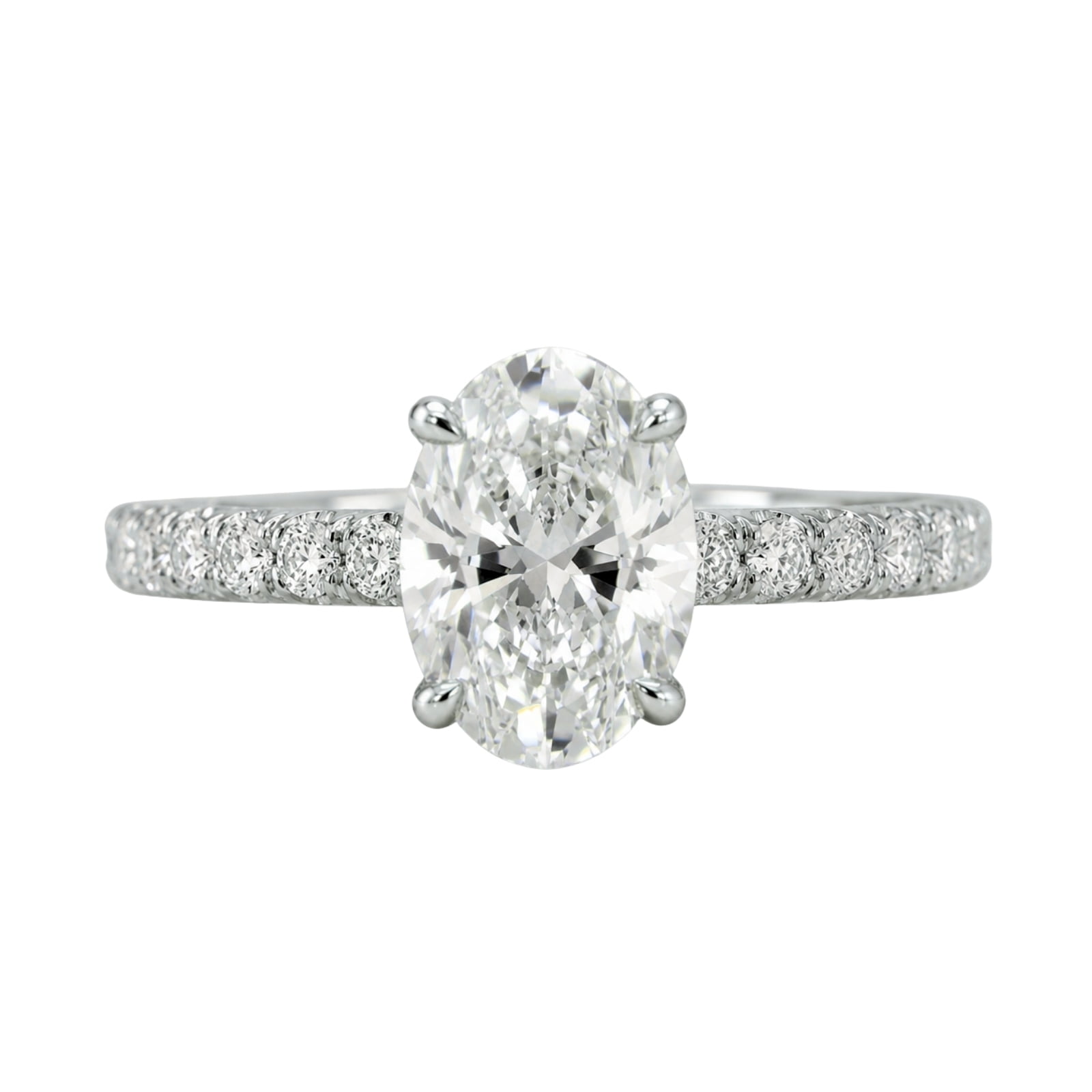 1.50&ndash;4.50ctw Oval Cut F/VS+ Lab Grown Diamond Solitaire Ring 14K Gold Women