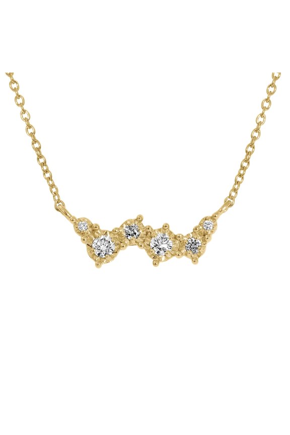 Cluster Necklace| LAB GROWN DIAMOND Sterling Silver Necklace