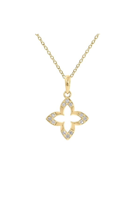 Floral Pendant Necklace| | LAB GROWN DIAMOND Sterling Silver Necklace