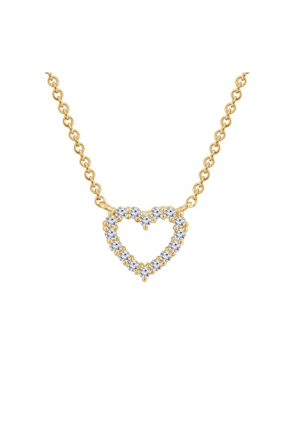 Open Heart Pendant Necklace| LAB GROWN DIAMOND Sterling Silver Necklace