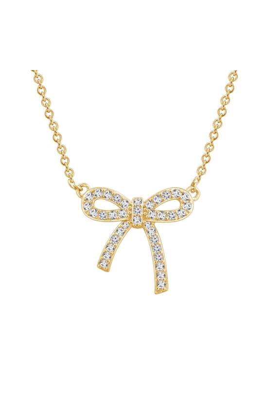 Ribbon Pendant Necklace| LAB GROWN DIAMOND Sterling Silver Necklace