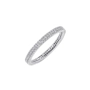 Diamonbliss Yellow-tone or White-tone Double Row Pave Stackable Eternity Ring