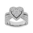 thumbnail image 1 of Diamond 1 Ct.Tw. Heart Engagement Ring in 14K White Gold, 1 of 3