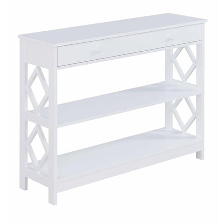Diamond 1 Drawer Console Table, White - 40 x 12 x 31.75 in.