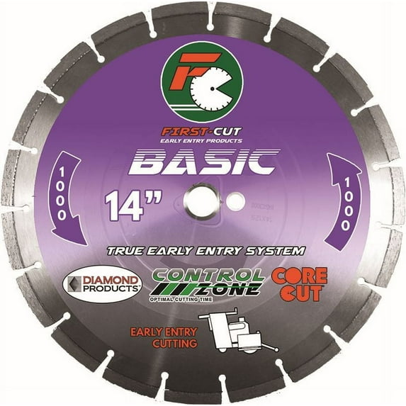 Diamond 10" X .110 X 1" BASIC1000 First-Cut Early Entry Blade With Triangle Knockout