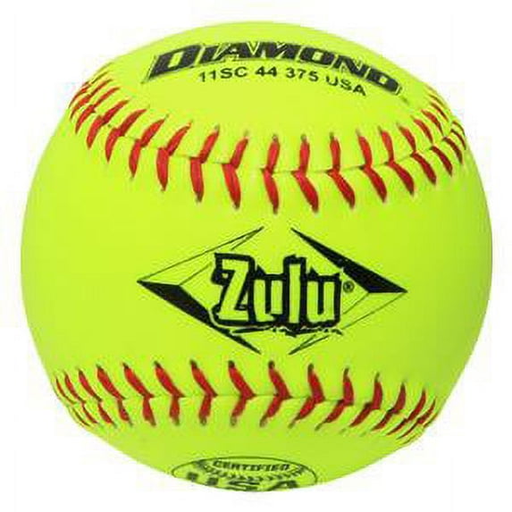 Diamond 11SC 44 375 USA Zulu 11" Slowpitch Softballs -12 Ball Pack