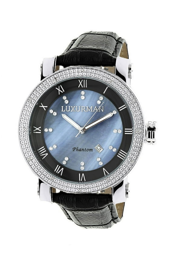 Diamond .18ct Watch Blue MOP Mens