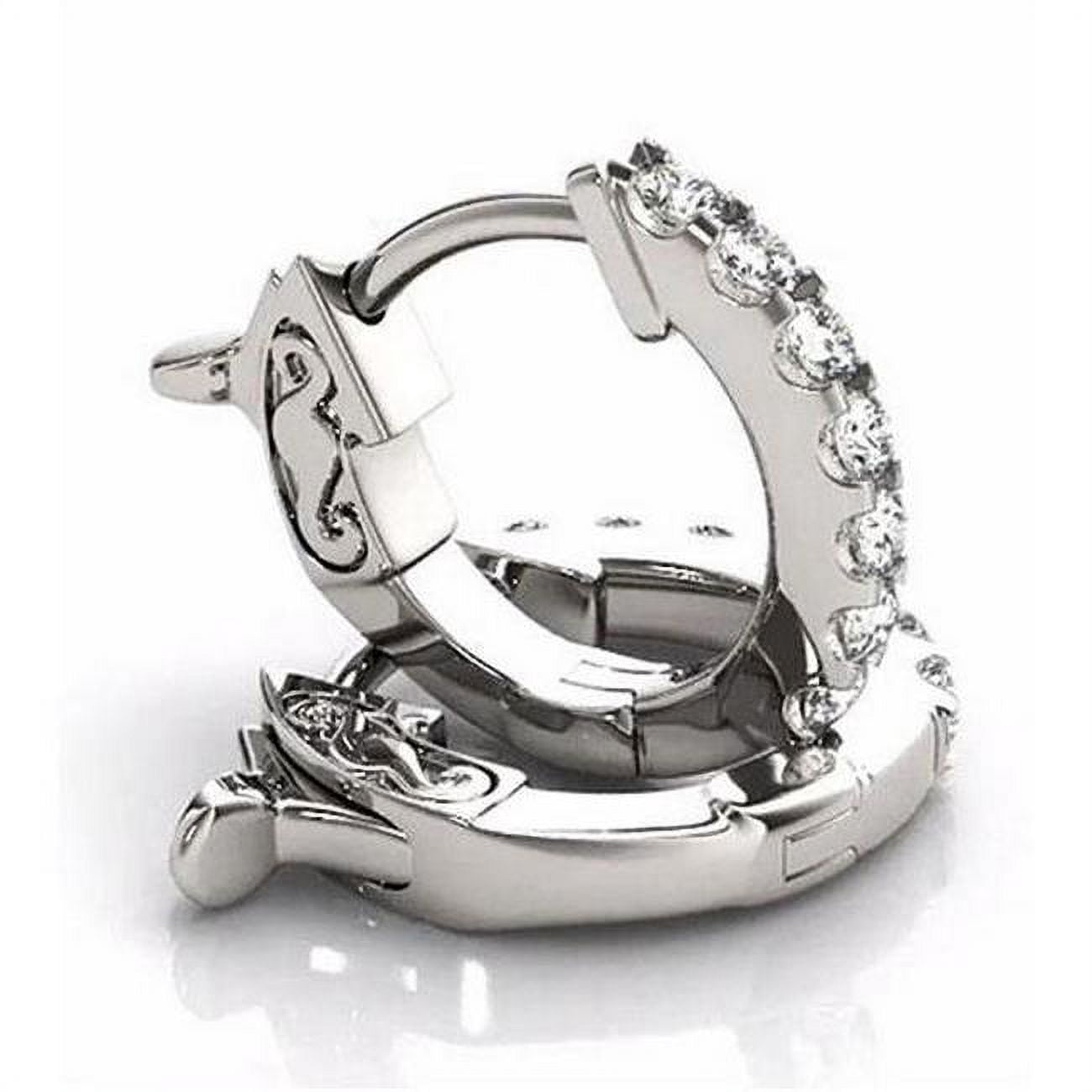 Diamond 2 CT F Vs1 Hoop Earrings, 14K White Gold