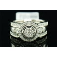 thumbnail image 1 of Diamond 3 Piece Bridal Set 14K White Gold Round Flower Design Engagement Ring, 1 of 7