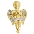 thumbnail image 1 of Diamond 3D Angel Piece Pendant Round Mens Praying 10K Yellow Gold Charm 0.40 Ct., 1 of 4