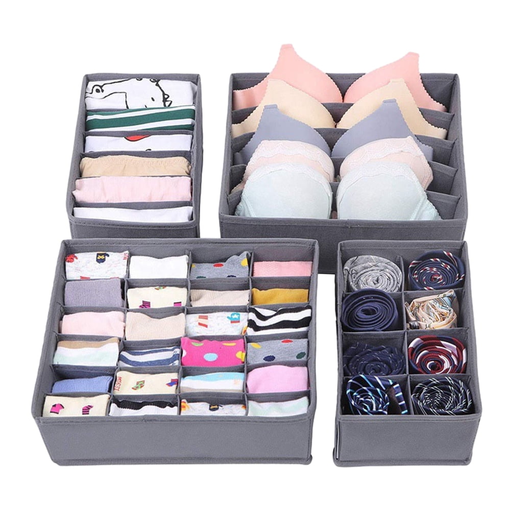 Diamond 4/6 Pack Storage Box with Dividers Foldable Fabric Drawer Dividers Zipper Design