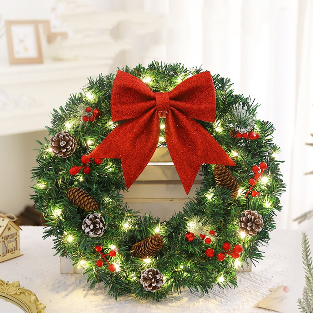 Diamond 40CM Door Decor Wreaths Battery Powered Garland Decoration