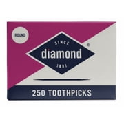 Diamond 535376822 250 Count Box Of Round Wooden / Wood Toothpicks - Quantity of 36