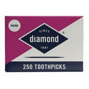 Diamond 535376822 250 Count Box Of Round Wooden / Wood Toothpicks - Quantity of 48