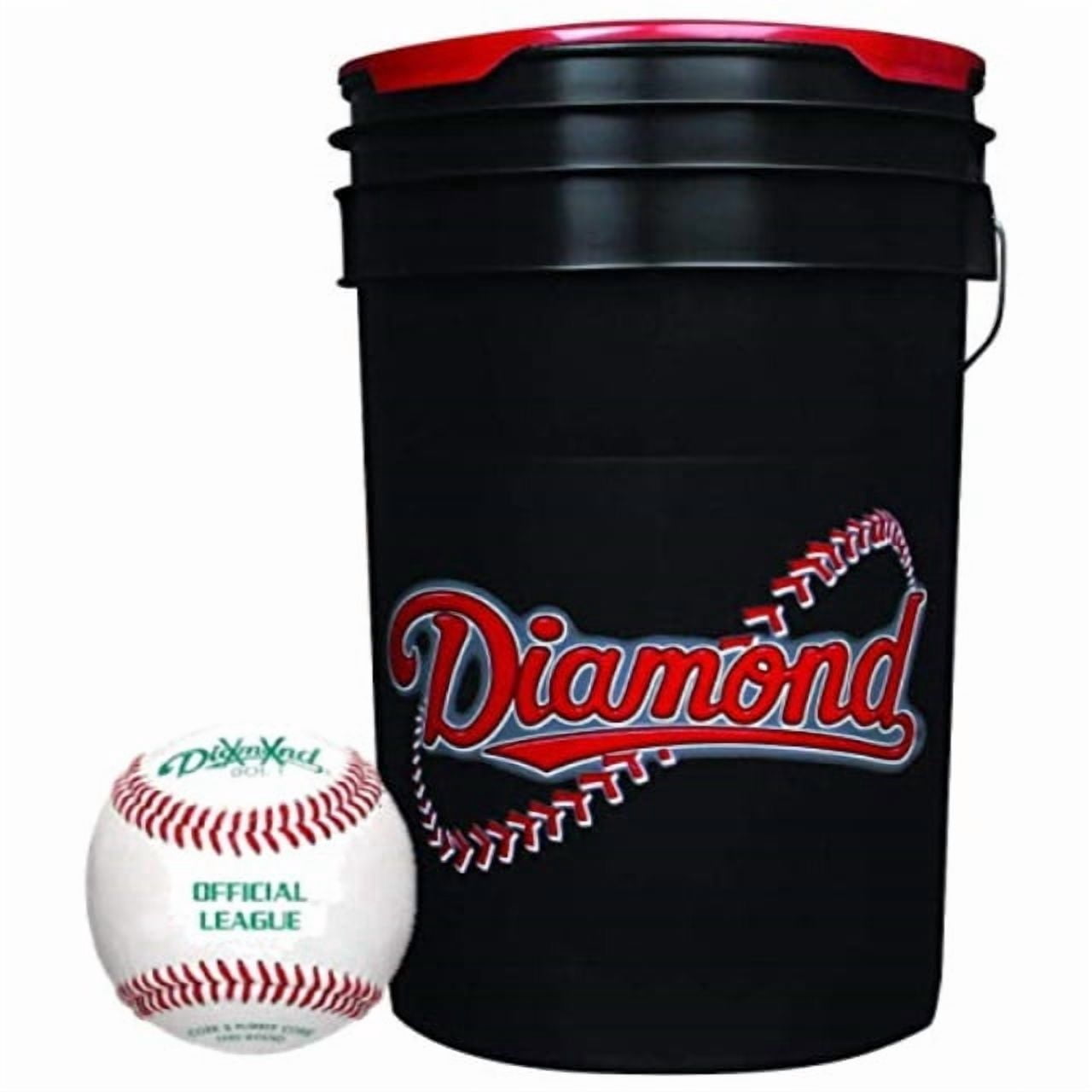 Diamond 6-Gallon Bucket with 30 Diamond DOL-1 BLEM Leather Practice Baseballs