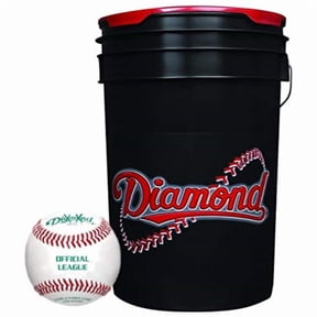 Diamond 6-Gallon Bucket with 30 Diamond DOL-1 BLEM Leather Practice Baseballs