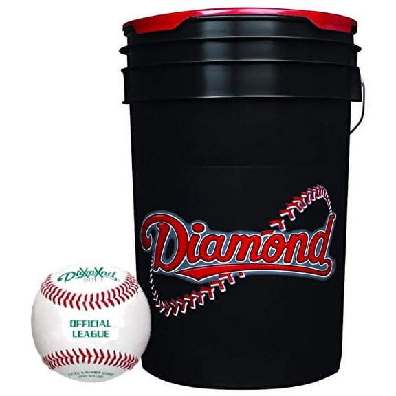 Diamond 6-Gallon Bucket with 30 Diamond DOL-1 BLEM Leather Practice Baseballs