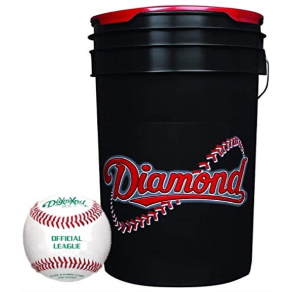 Diamond 6-Gallon Bucket with 30 Diamond DOL-1 BLEM Leather Practice Baseballs