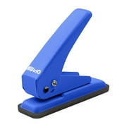 Single Hole Punch Metal Blue 1/4” Hole Puncher with Soft Grip Handles for Paper and Crafts Round Circle Shape for Kids and Adults Also Available
