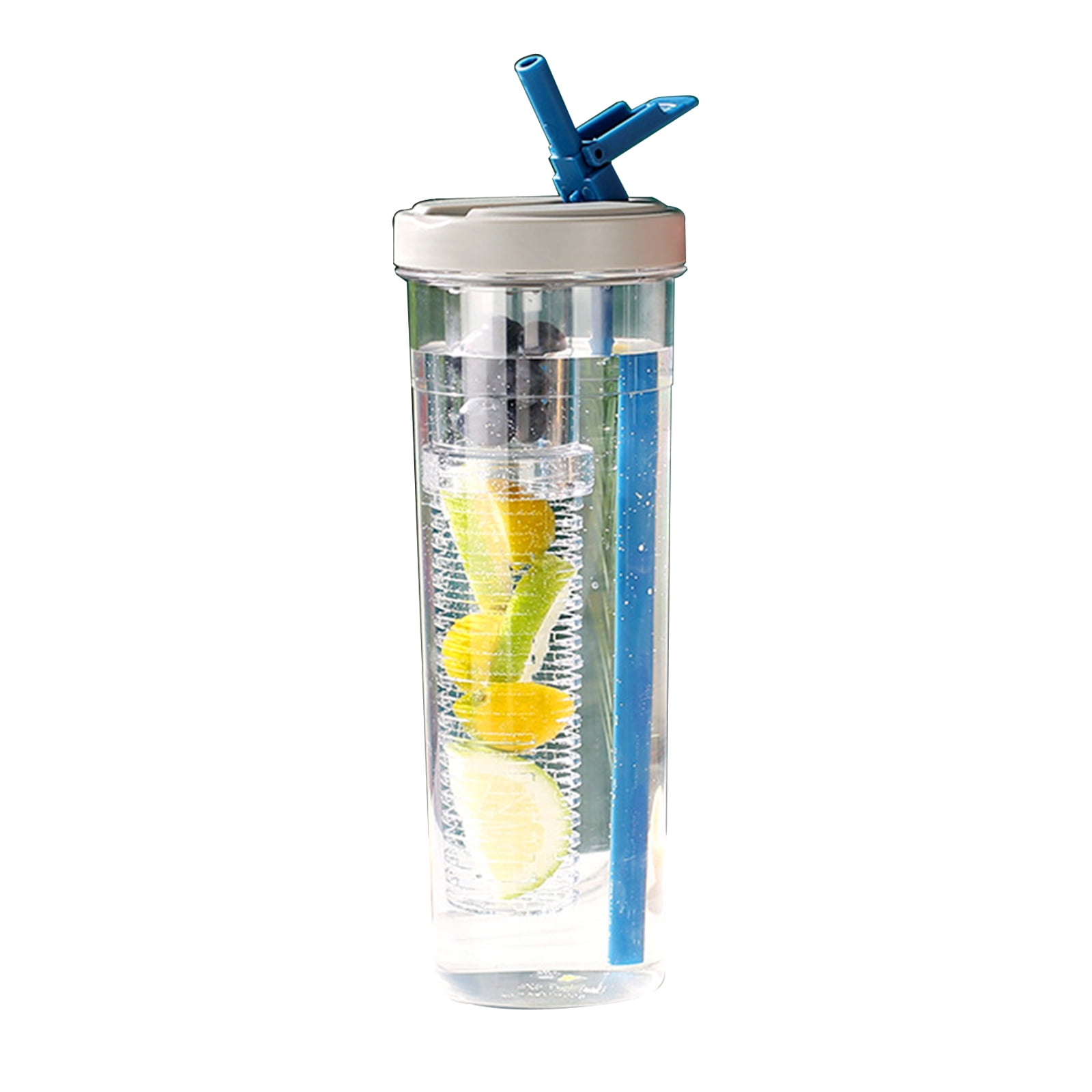 Diamond 800ml Fruit Infuser Water Bottle Foldable Straw Leakproof Fruit