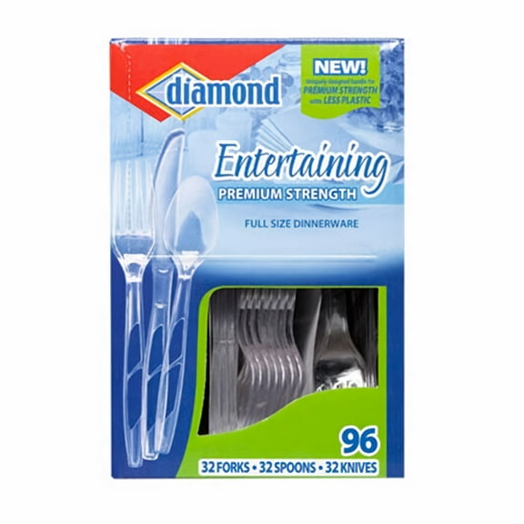 Diamond 96ct Entertaining Plastic Cutlery (Pack of 5)