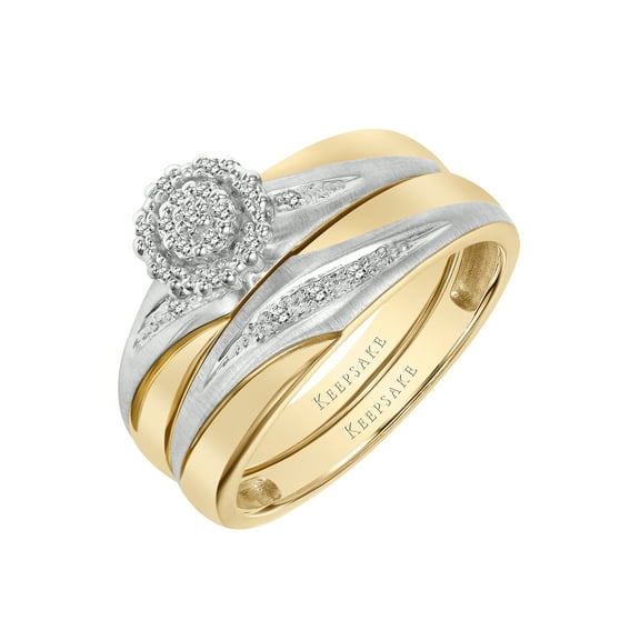 Diamond-Accent 10k Yellow & White Gold "Togetherness" Women's Bridal Set by Keepsake