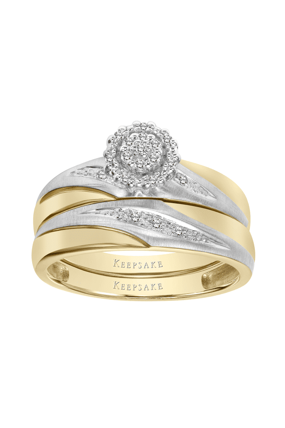 Diamond-Accent 10k Yellow & White Gold "Togetherness" Women's Bridal Set by Keepsake