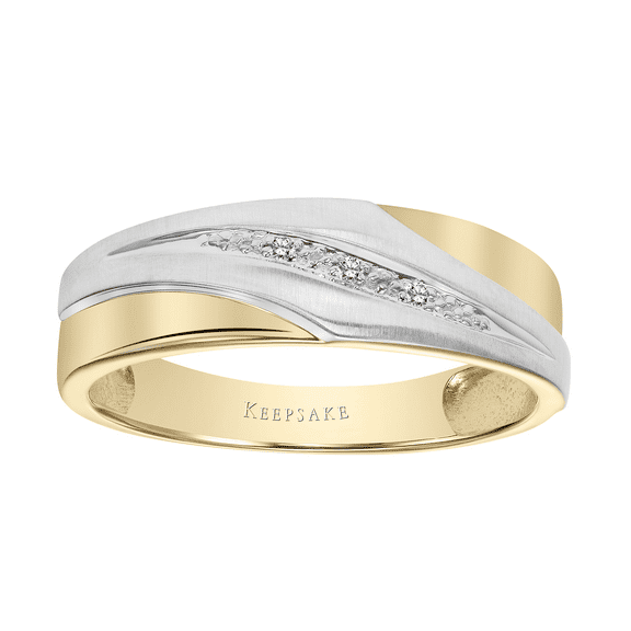 Diamond-Accent 10k Yellow & White "Togetherness" Men's Wedding Band by Keepsake